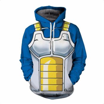 Fashion And Gorgeous Blue Yellow  Fake Two Pieces Pattern Dragonball Hoodie