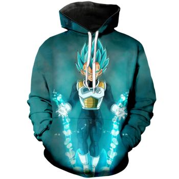 Gorgeous Blue Headshot Pattern Dragonball Hoodie