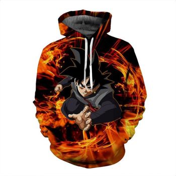 Loose Orange Sun Wukong Pattern Dragonball Hoodie