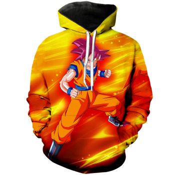 Fashion Orange Sun Wukong Pattern Dragonball Hoodie