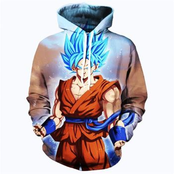 Vintage  Orange Headshot Pattern Dragonball Hoodie