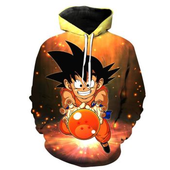 Pretty Orange Headshot Pattern Dragonball Hoodie