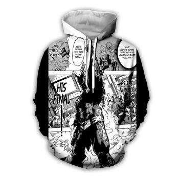 Elegance White Headshot Pattern My Hero Academy Hoodie