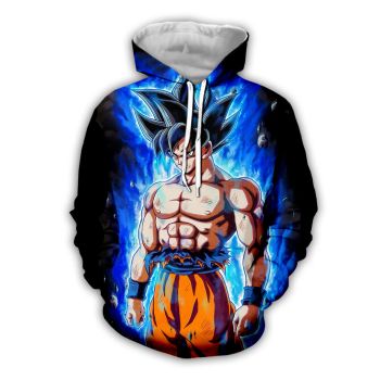 Popular And Vintage Blue Sun Wukong Pattern Dragonball Hoodie