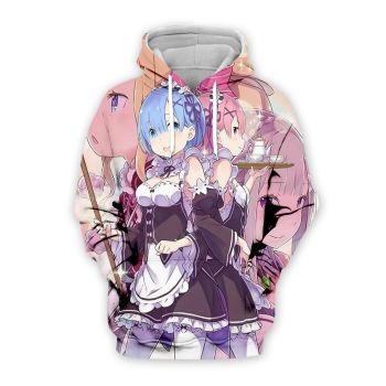 Street Pink  Rehm Pattern Anime Hoodie