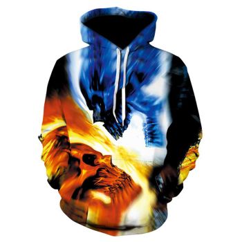  Generous And Beautiful Black Skull Pattern Skull Hoodie
