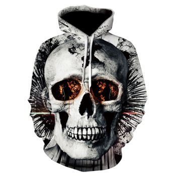  Precious Black Skull Pattern Skull Hoodie