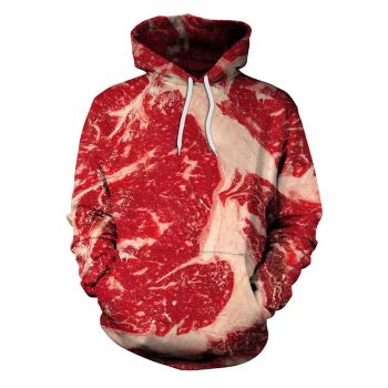 Popular Red Meat   Pattern Food Hoodie