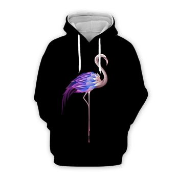 Street Style Black Flamingos Pattern Flamingos Hoodie
