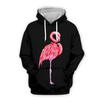 Classical And Elegance Black Flamingos Pattern Flamingos Hoodie