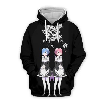Classical  Black Rehm Pattern Anime Hoodie