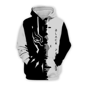 Street Black White Panther Pattern Panther Hoodie