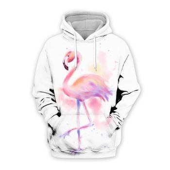 Vintage  White Flamingos Pattern Flamingos Hoodie