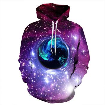 Fashion Purple Star Pattern M1375 Hoodie