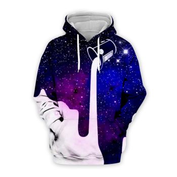 Fashion Blue Drinks Pattern Food Hoodie