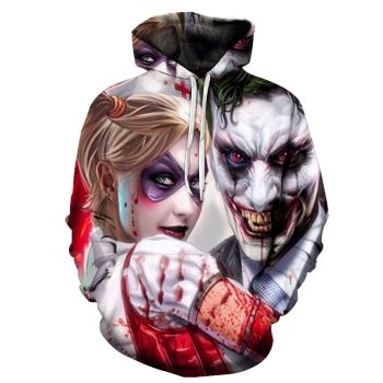  Suicide squad clown girl and clown hooded sweatshirt