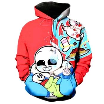 Precious And Gorgeous Red Skull Pattern Undertale Hoodie