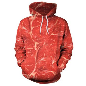 Street Red Meat   Pattern Food Hoodie