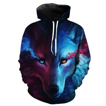 Precious And Cute Purple Wolf Wolf Pattern Animals Hoodie