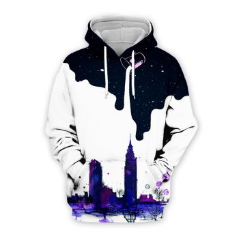 Fashion Black White Drinks Pattern Food Hoodie