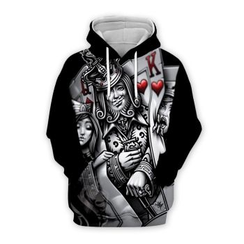 Gorgeous Black Poker Pattern Poker Hoodie