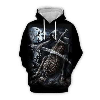 Temperament Black Skull Pattern Halloween Hoodie