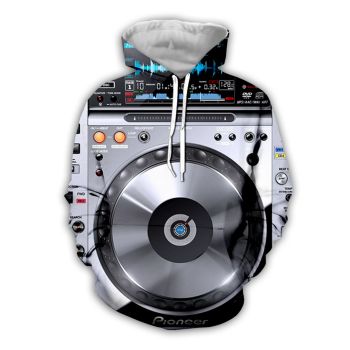 Loose And Fashion Black Steering Wheel Pattern Car Hoodie