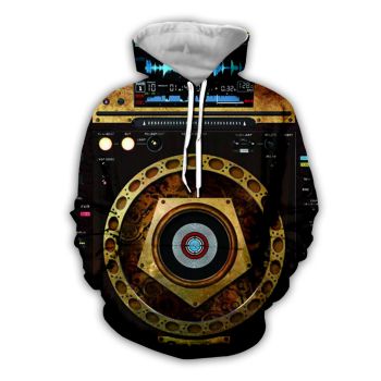 Oversize Black Brown     Steering Wheel Pattern Car Hoodie