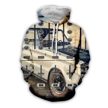 Classical And Elegance Brown Steering Wheel Pattern Car Hoodie