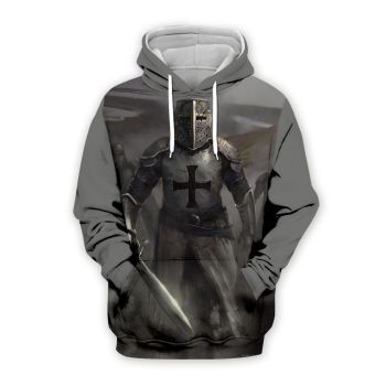 Precious And Cute Black Crusader Knight Pattern Armor Hoodie
