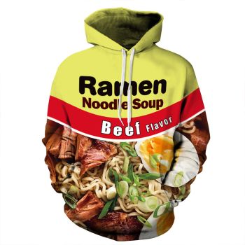  Beef ramen print hooded sweatshirt