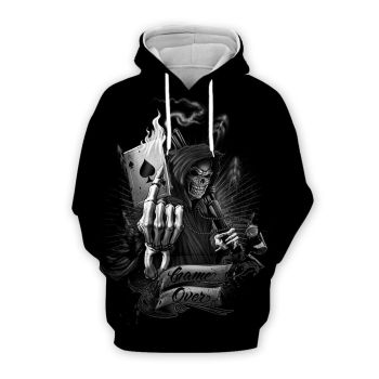 Pretty Black Skull Pattern Halloween Hoodie