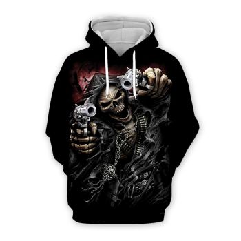 Street Black Skull Pattern Halloween Hoodie