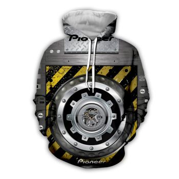 Generous And Beautiful Black Yellow Steering Wheel Pattern Car Hoodie