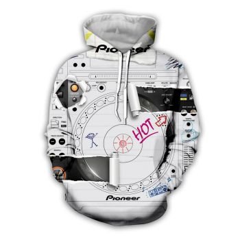 Popular White Steering Wheel Pattern Car Hoodie