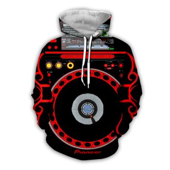 Precious Black Red Steering Wheel Pattern Car Hoodie