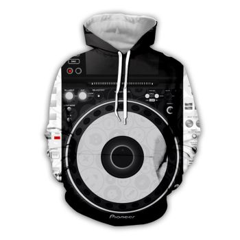 Vintage  And Loose Black White Steering Wheel Pattern Car Hoodie