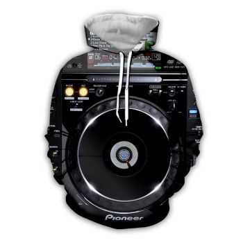 Street Style Black Steering Wheel Pattern Car Hoodie