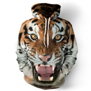  New tiger head printed hooded sweatshirt 