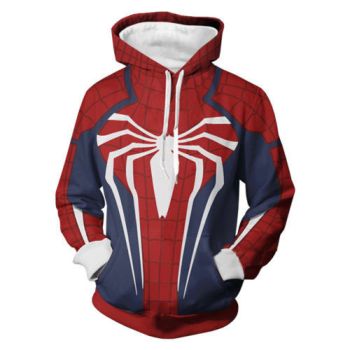 New printed blue and white Spider-man Avengers sweater