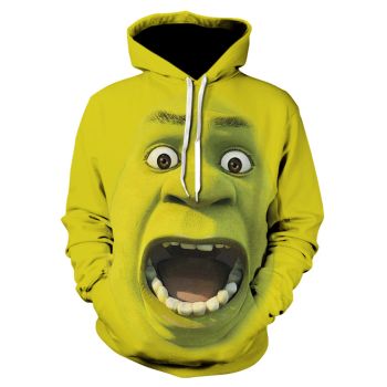New men's  monster Shrek 3D print hooded sweatshirt 