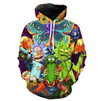 New Rick and Morty Printed hooded sweatshirt 