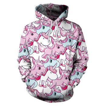 Pink cartoon animation print sweatshirt