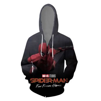Spider-man Printed Zipper Hooded Sweatshirt 