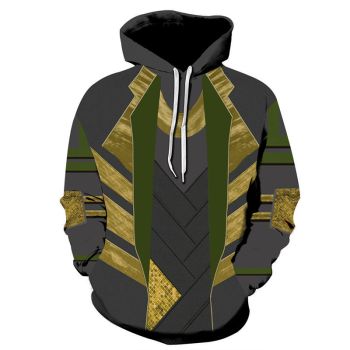  Printed Hero Loki Loose hooded sweatshirt