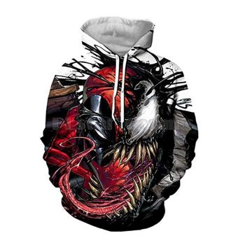 Loose Colorful Skull Pattern Venom Hoodie