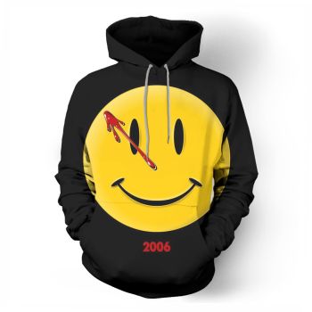 Bleeding smiley face pattern printed sweatshirt