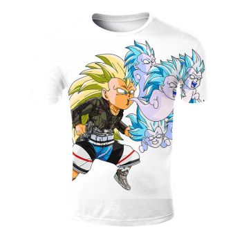  Dragon Ball series white printed T-shirt