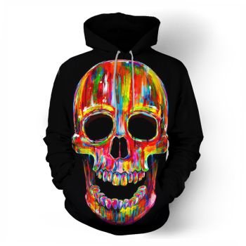  Painted skull 3D pattern print sweatshirt
