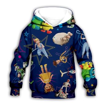 Popular And Vintage Blue Toy Story Pattern Cartoon Hoodie